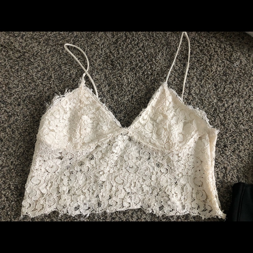 Lace bralette crop tank